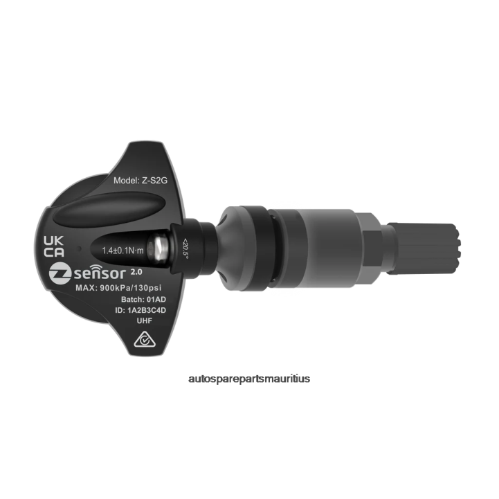 Jaguar OE Replacement TPMS Sensor - OE P/N C2D47173, FW931A159AB Freq 433Mhz 242N2390 - Auto Parts Mauritius Metal Valve Stem - Dark Gray